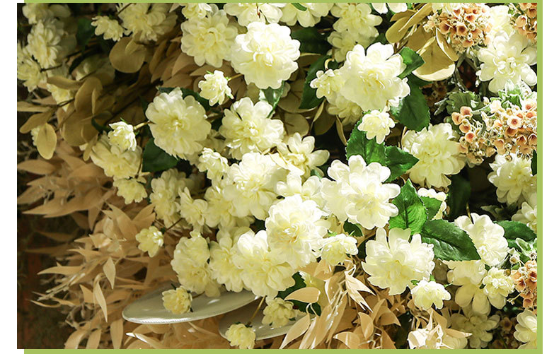 Wedding Theme Series White Artificial Flower Road Lead Flower Arch Ceiling Wedding Ceremony Layout Decorative Flowery Wall Fake Flower