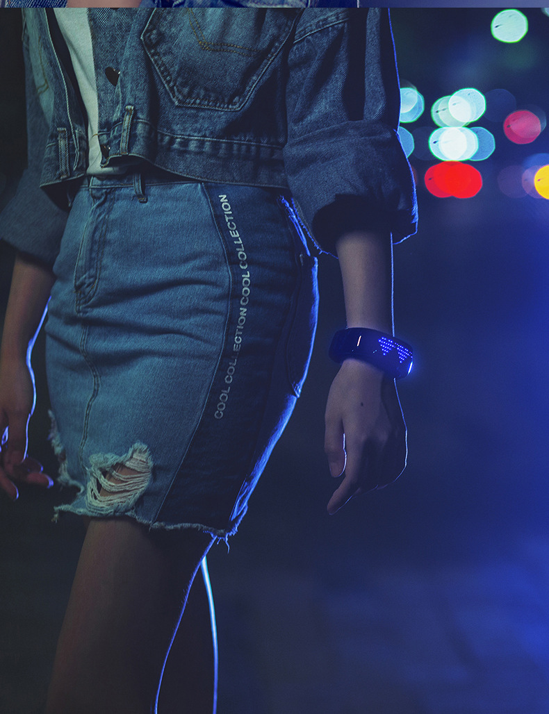 LED Display Bracelet Luminous Bracelet Bluetooth Display App Edit Anti-Lost Function Luminous Word-Moving LED Display Bracelet Luminous Bracelet Bluetooth Display App Edit Anti-Lost Function Luminous Word-Moving