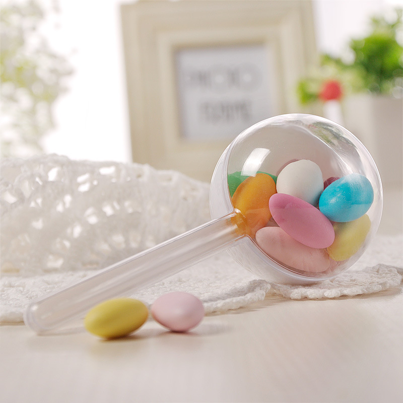 Creative personalized round plastic packaging box transparent food grade material lollipop candy box