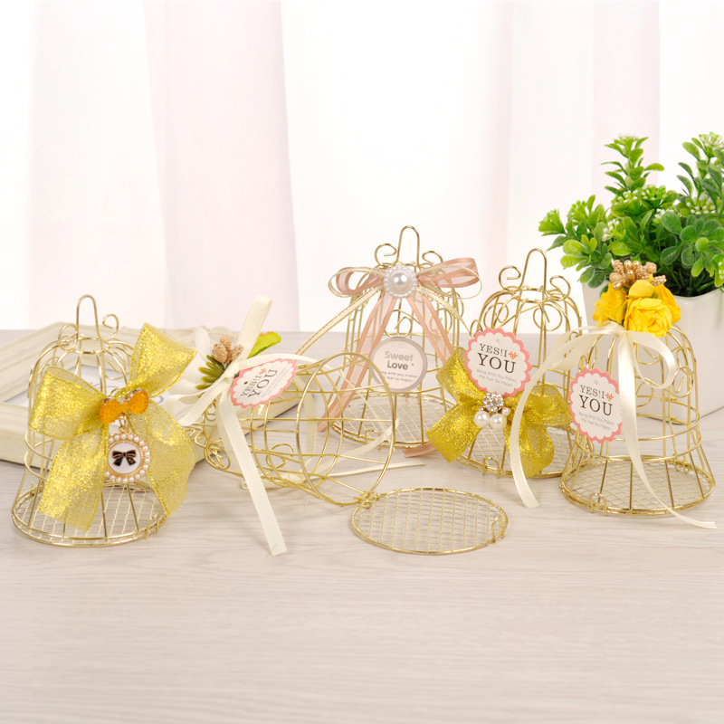 European Creative Xi Candy Box Iron Hollow Wedding Candy Gift Box Wedding Supplies Personality Candy Box Wholesale