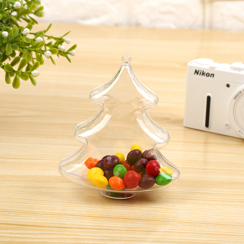 Christmas Tree Candy Box Creative Wedding Decorations Children&#039;s Jewelry Rubber Band Packing Box Plastic Candy Box