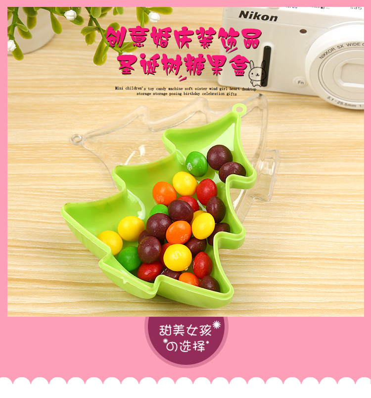 Christmas Tree Candy Box Creative Wedding Decorations Children's Jewelry Rubber Band Packing Box Plastic Candy Box