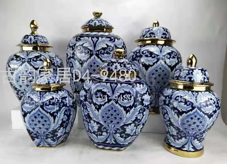 Guyun Factory 9480 Home Ceramic Crafts Decoration Vase Blue and White Porcelain Candy Box