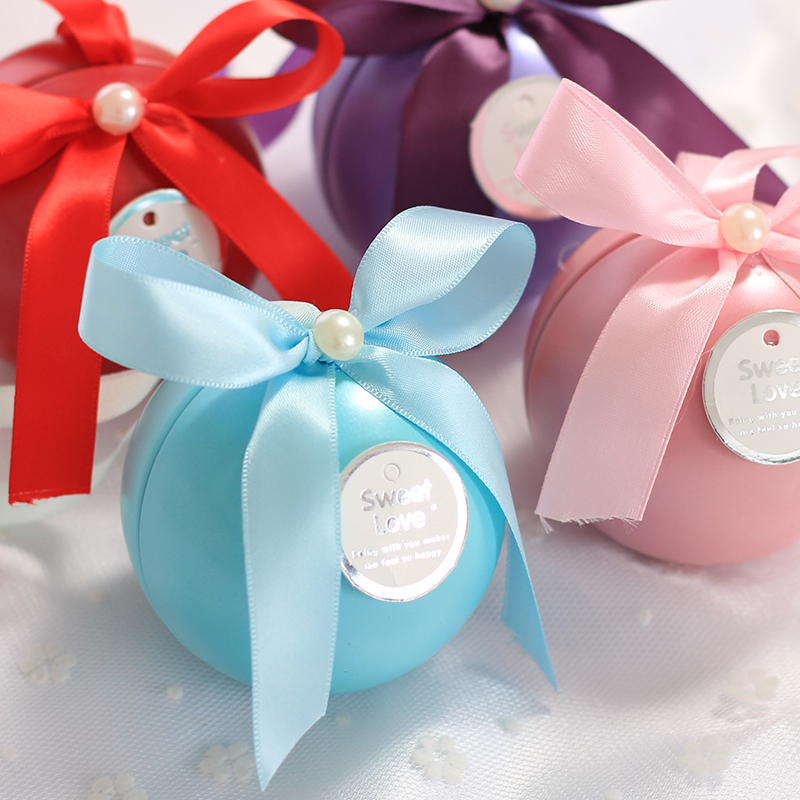 The new candy box creative heart of the marriage married romantic Korean gift box tinplate candy box