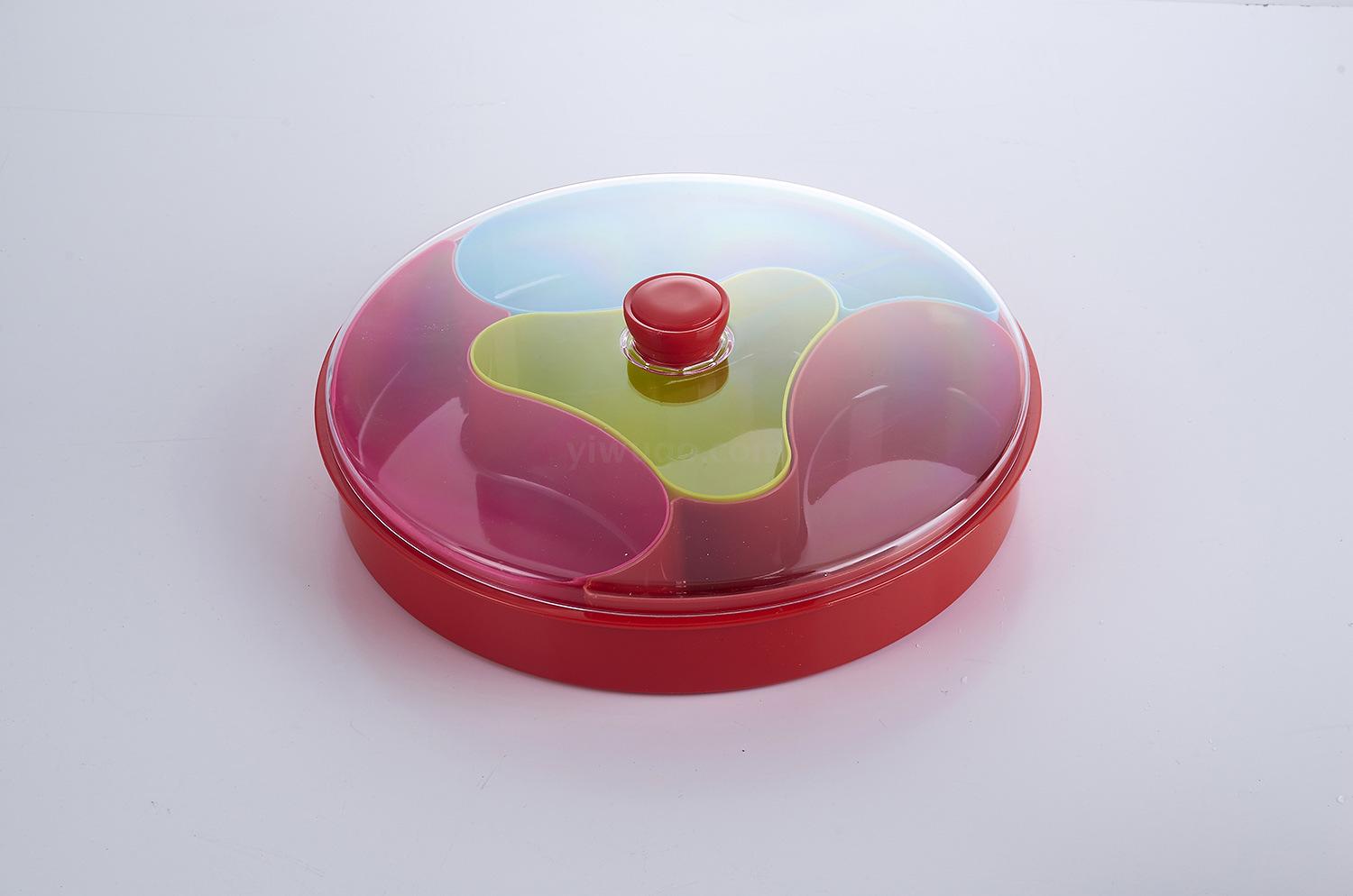 Blue Plastic Dried Fruit Tray Storage with Lid Fruit Box Separated by a Nut Plate Candy Box Fruit Box