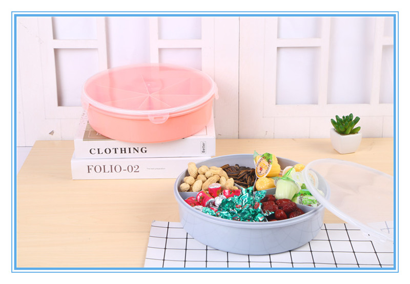Compartment fruit tray dry fruit box with lid nut fruit candy box sealed container