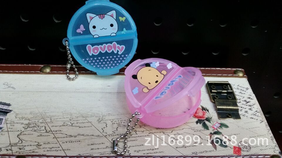 0409 round Two-Grid Pill Box Candy Box