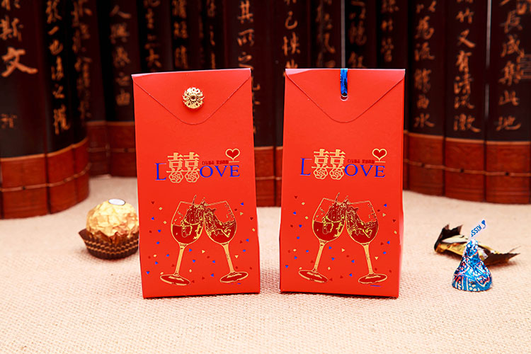 Creative Wedding Candies Box Wedding Celebration Red Chinese and Western Candy Box Packaging 58009 Small