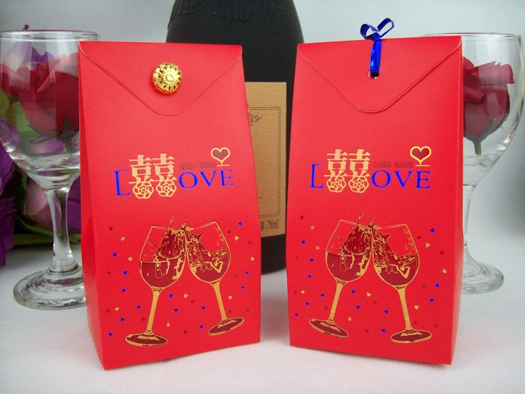 Creative Wedding Candies Box Wedding Celebration Red Chinese and Western Candy Box Packaging 58009 Small