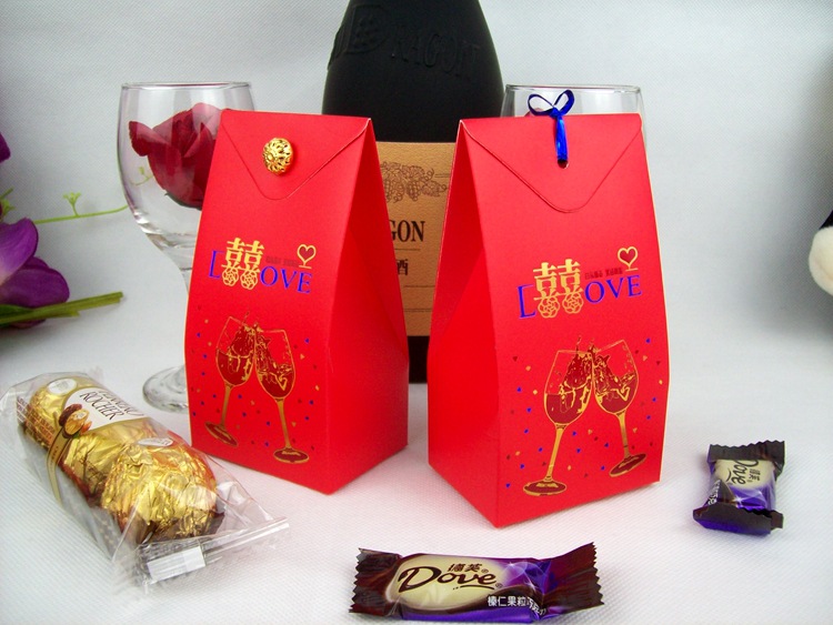 Creative Wedding Candies Box Wedding Celebration Red Chinese and Western Candy Box Packaging 58009 Small