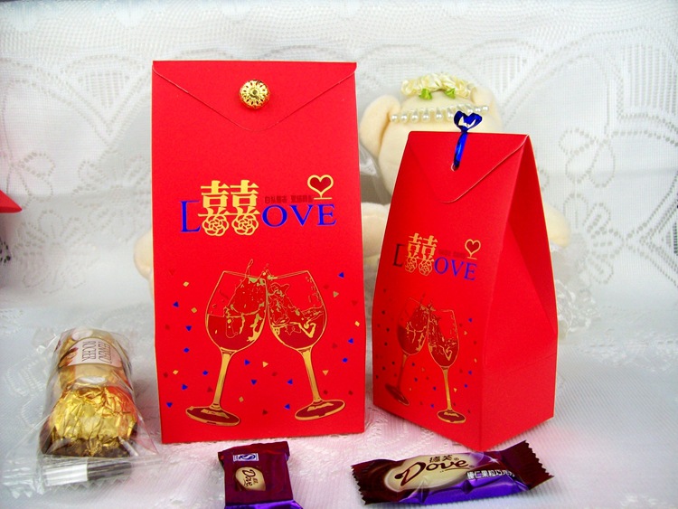 Creative Wedding Candies Box Wedding Celebration Red Chinese and Western Candy Box Packaging 58009 Small