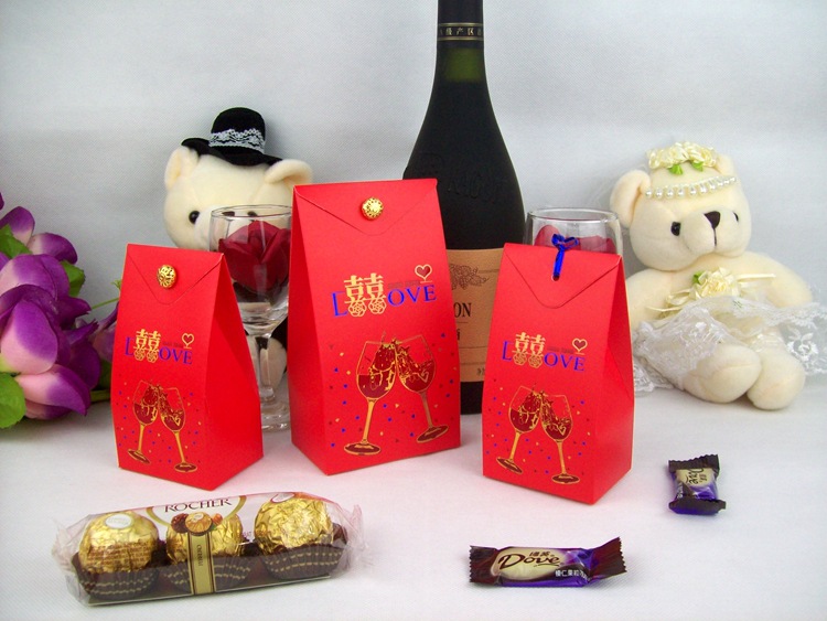 Creative Wedding Candies Box Wedding Celebration Red Chinese and Western Candy Box Packaging 58009 Small