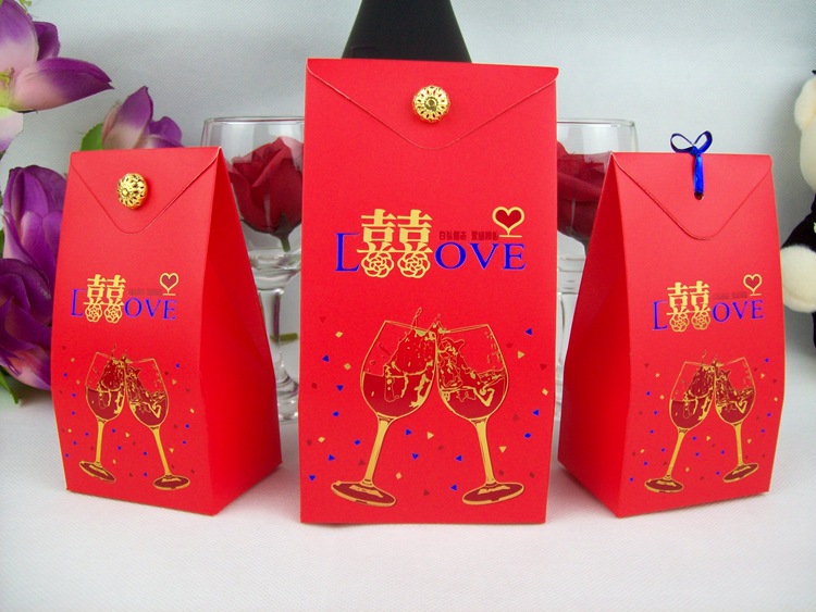 Creative Wedding Candies Box Wedding Celebration Red Chinese and Western Candy Box Packaging 58009 Small