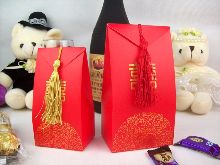 Creative Wedding Candies Box Wedding Celebration Red Chinese and Western Candy Box Packaging 58009 Small