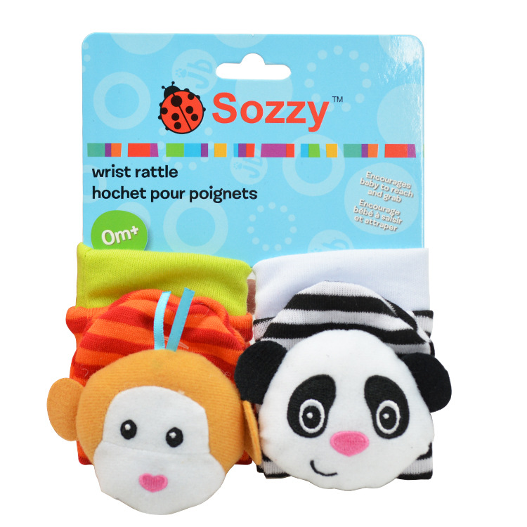 Sozy Baby Watch Band Wrist Rattle Animal Wrist Strap
