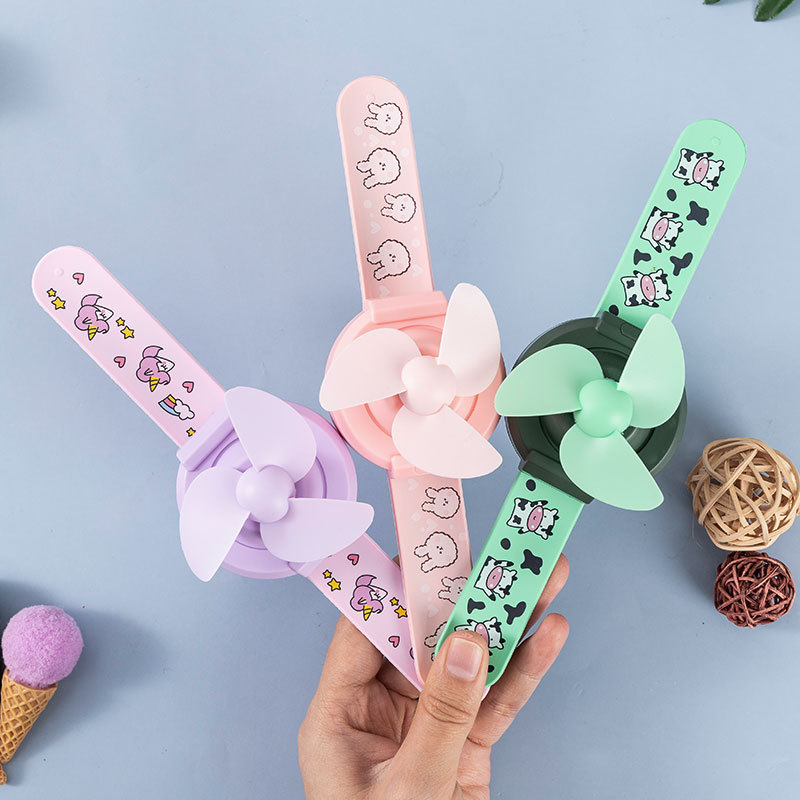Trending on TikTok Watch Little Fan Mini Portable USB Wrist Electric Fan Student Portable Bracelet Electric Fan
