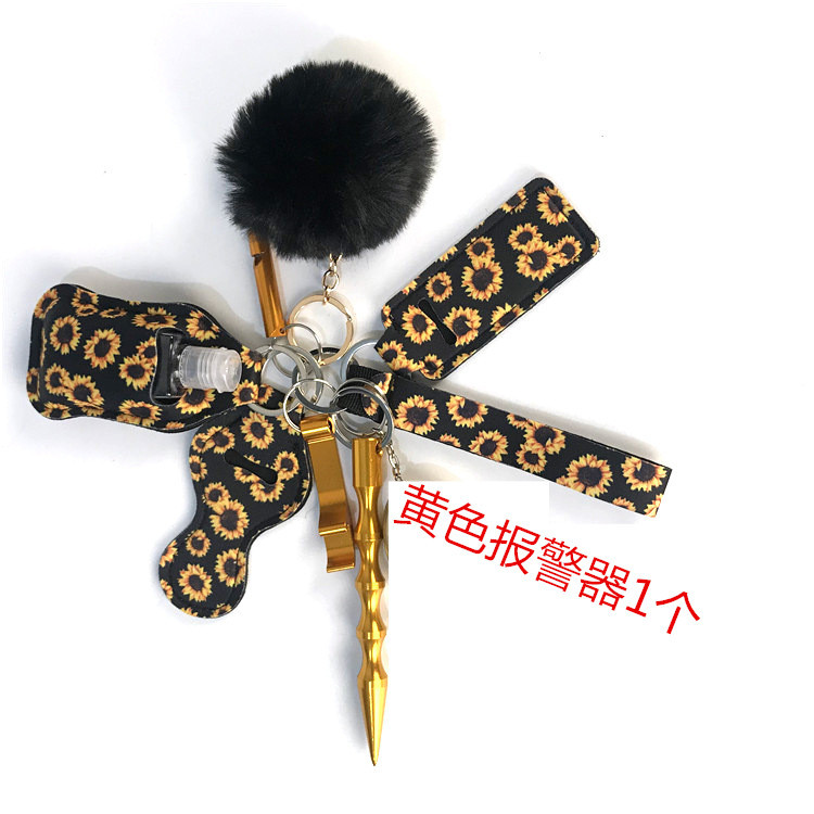Cross-Mirror Wrist Keychain 10-Piece Set Women's Hand Sanitizer Bag Aluminum Anti-Wolf Stick Alarm Keychain Cross-Mirror Wrist Keychain 10-Piece Set Women's Hand Sanitizer Bag Aluminum Anti-Wolf Stick Alarm Keychain
