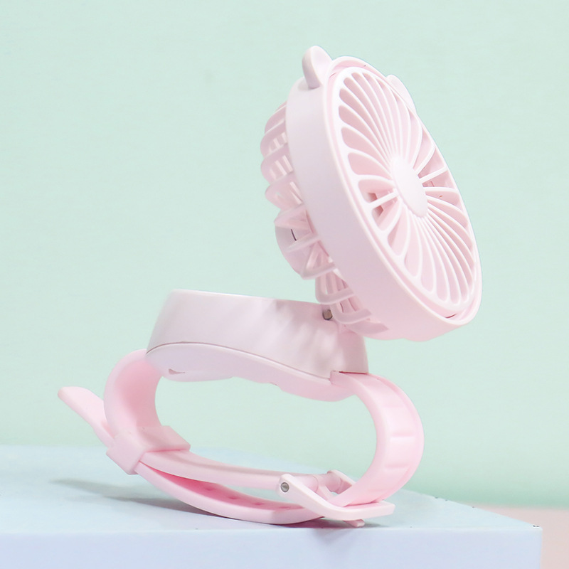 New Creative Cartoon Children&#039;s Wrist Buckle USB Rechargeable Small Fan Outdoor Portable Wristband Mini Fan
