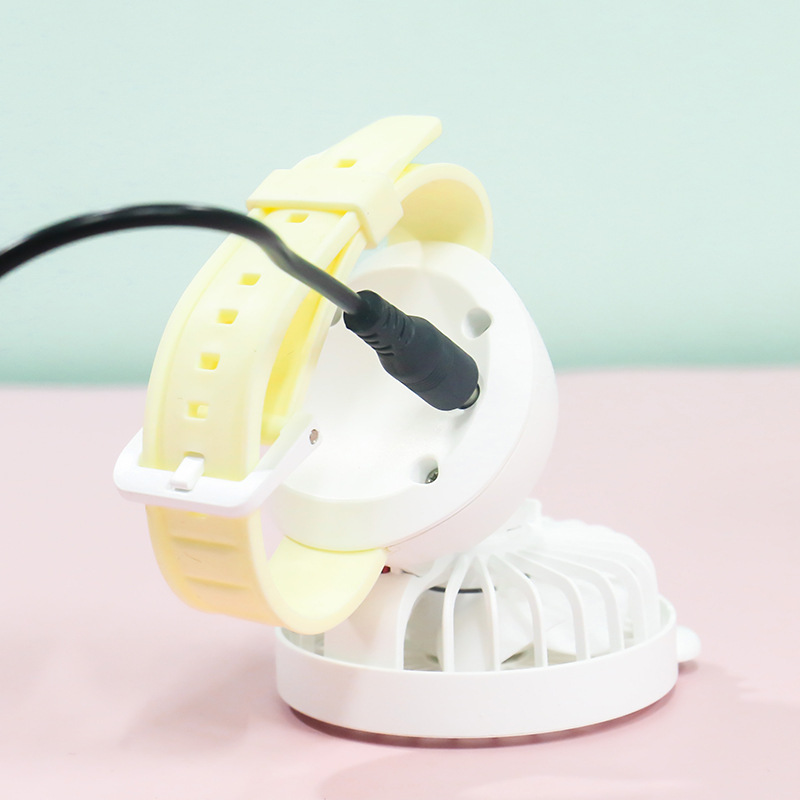 New Creative Cartoon Children&#039;s Wrist Buckle USB Rechargeable Small Fan Outdoor Portable Wristband Mini Fan