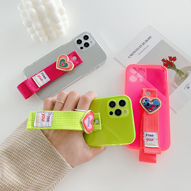 Apple 12 Protective Case Wristband with Loving Heart Phone Case Outdoor Portable Wrist Strap for Iphone11 Phone Case Apple 12 Protective Case Wristband with Loving Heart Phone Case Outdoor Portable Wrist Strap for Iphone11 Phone Case