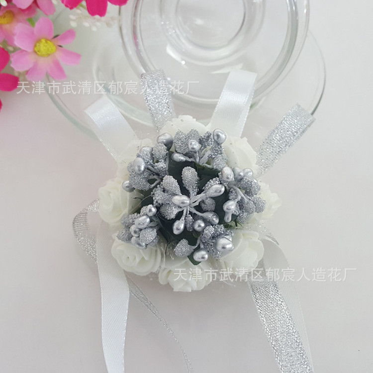 Flower Whole Bride and Bridesmaid Sisters Group Foam Wrist Flower Corsage Wedding Supplies Children Dance Handed Flower