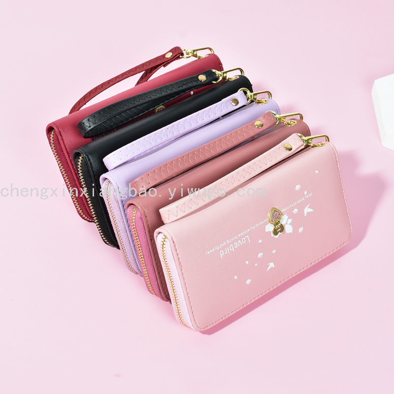 Women's Wallet Single-Pull Love Zipper Wrist Strap Clutch Korean Fashion Large Capacity Mobile Phone Bag Women's Wallet Single-Pull Love Zipper Wrist Strap Clutch Korean Fashion Large Capacity Mobile Phone Bag