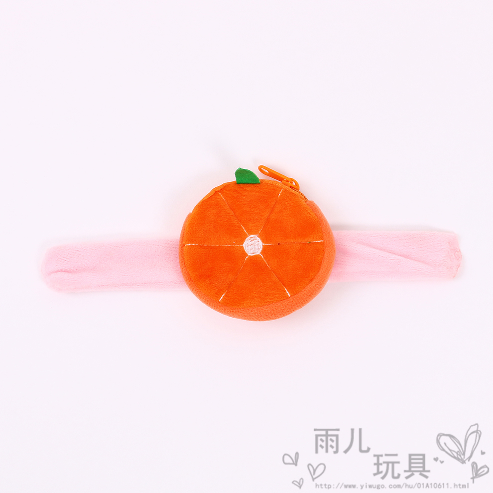 Cute Cartoon Fruit Series Plush Coin Purse New Children&#039;s Ring Pop Doll Wrist Strap Toy Small Wallet