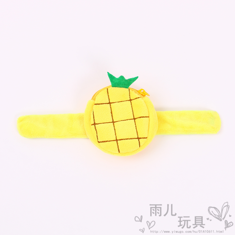 Cute Cartoon Fruit Series Plush Coin Purse New Children&#039;s Ring Pop Doll Wrist Strap Toy Small Wallet