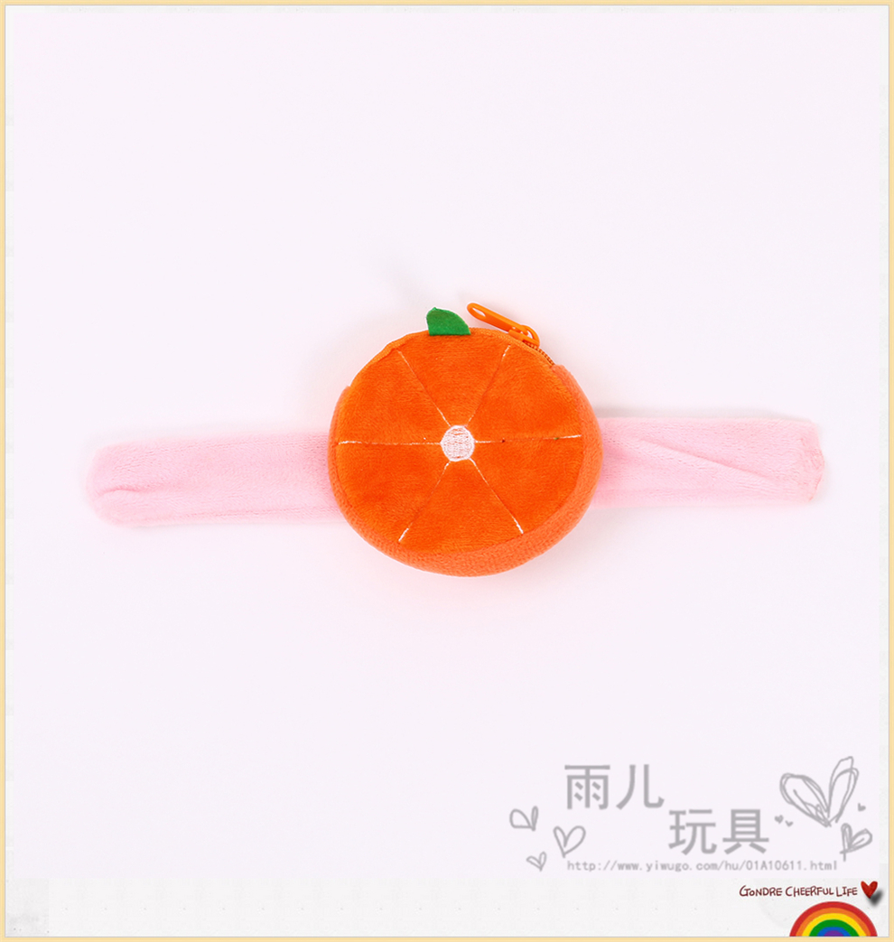 Cute Cartoon Fruit Series Plush Coin Purse New Children's Ring Pop Doll Wrist Strap Toy Small Wallet