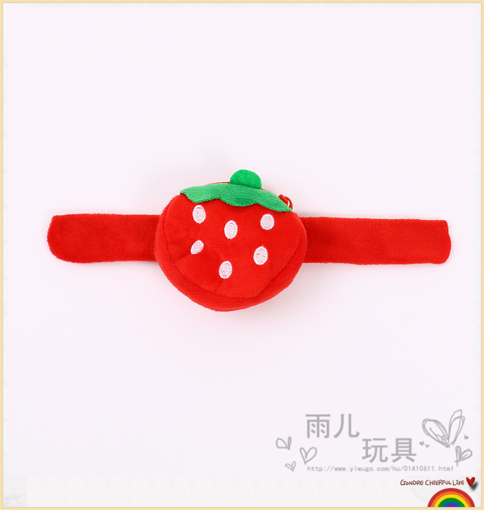 Cute Cartoon Fruit Series Plush Coin Purse New Children's Ring Pop Doll Wrist Strap Toy Small Wallet