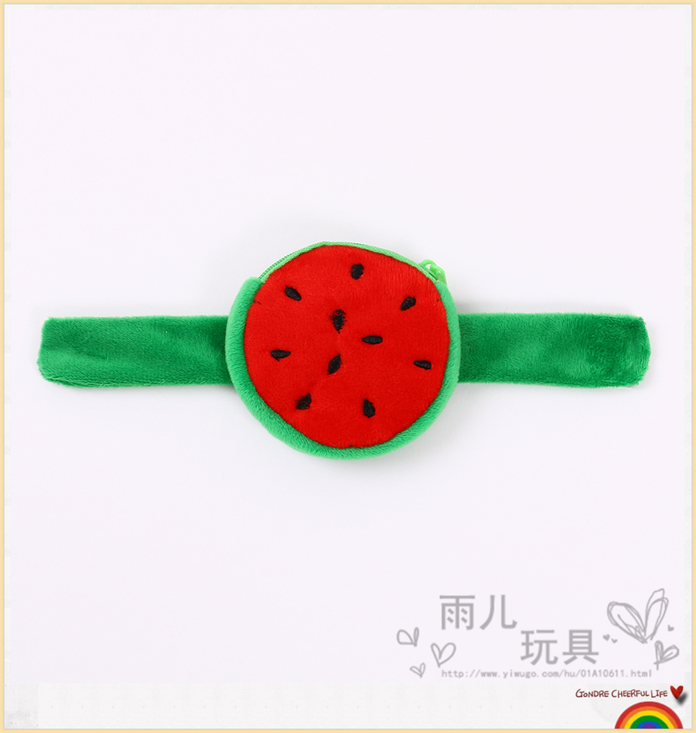 Cute Cartoon Fruit Series Plush Coin Purse New Children's Ring Pop Doll Wrist Strap Toy Small Wallet