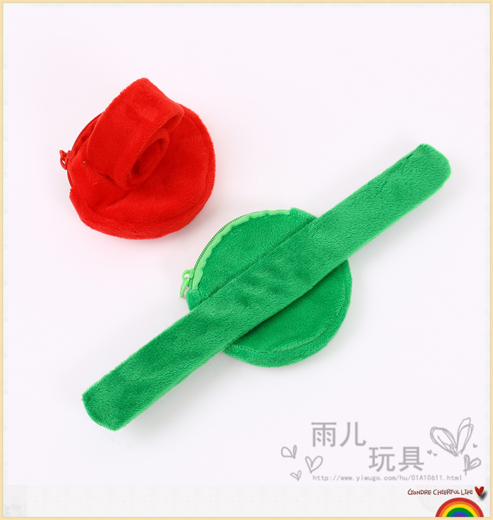 Cute Cartoon Fruit Series Plush Coin Purse New Children's Ring Pop Doll Wrist Strap Toy Small Wallet
