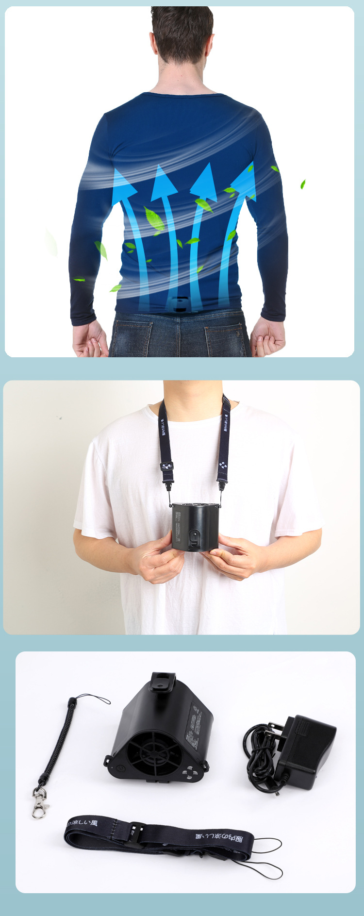 2021 New Halter Wrist Hanging Fan Outdoor Carry Portable Heatstroke-Proof Cooling Strong Wind Working Floor Waist Fan