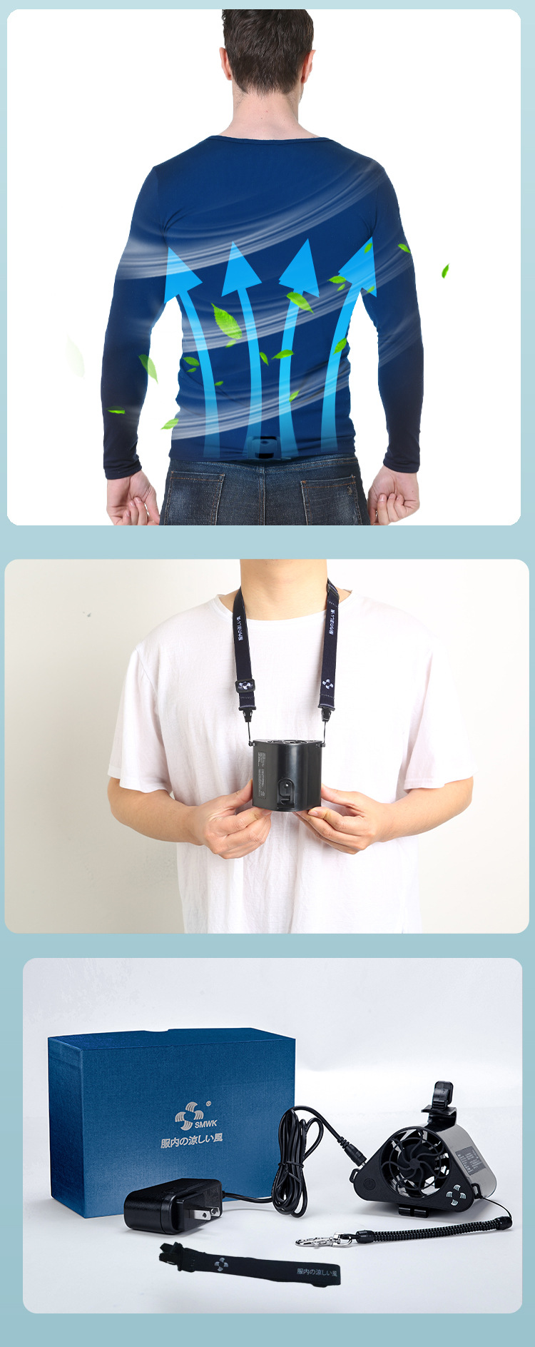 2021 New Halter Wrist Hanging Fan Outdoor Carry Portable Heatstroke-Proof Cooling Strong Wind Working Floor Waist Fan