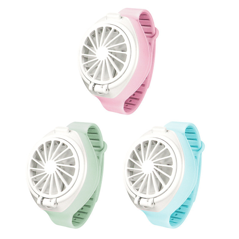 New Cartoon Watch Fan Mini USB Charging Portable Third Gear Children Student Wrist Little Fan Gift