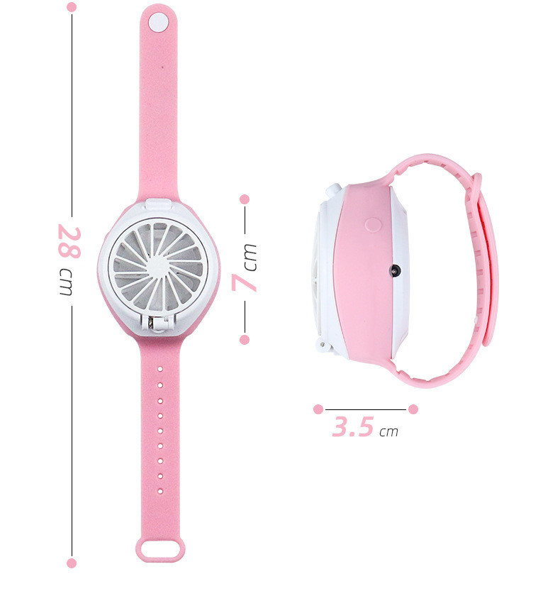 New Cartoon Watch Fan Mini USB Charging Portable Third Gear Children Student Wrist Little Fan Gift