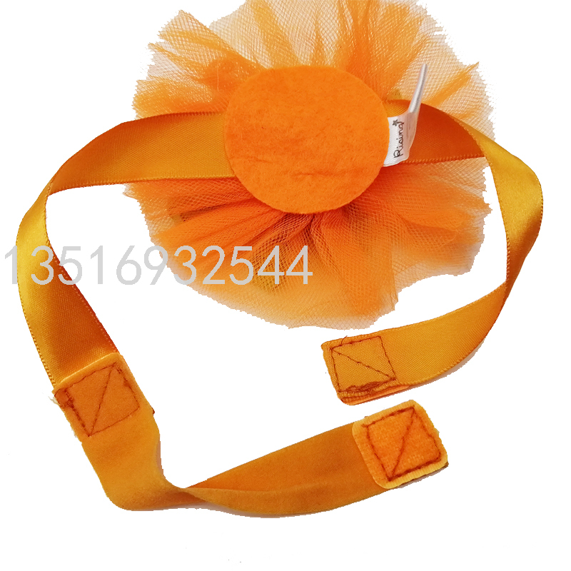 Headdress Flower Children&#039;s Japanese and Korean Princess Ribbon Fabric Handmade Flowers Headdress Velcro Fastener Hook &amp; Loop Band Hair Ring Ins