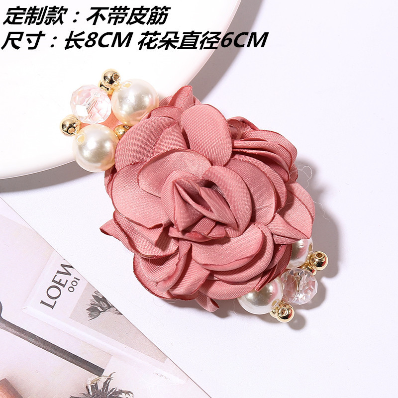 Korean version of fashion hair decoration large pearl rose flowers hair circle camellia hair rope headdress inlaid with Korean version of fashion hair decoration large pearl rose flowers hair circle camellia hair rope headdress inlaid with