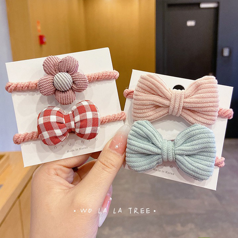 Children&#039;s Bow Hair Accessories Headdress Cute Flowers Ponytail Cute Princess Hair Band Hair Rope Girl Rubber Band Girl