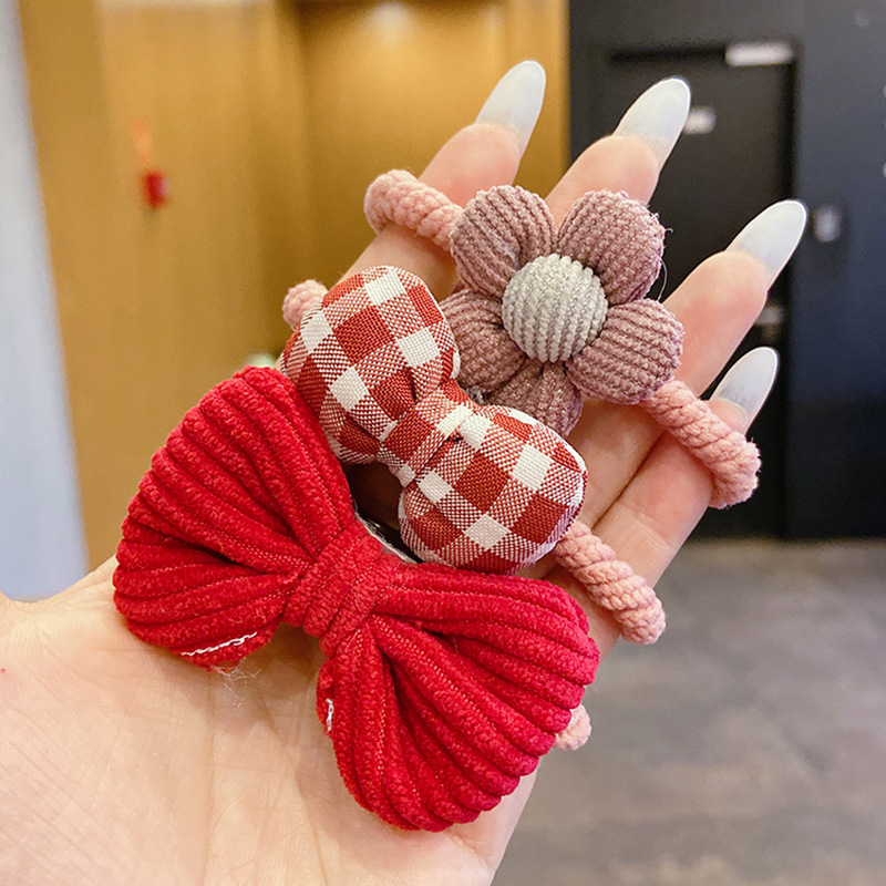 Children&#039;s Bow Hair Accessories Headdress Cute Flowers Ponytail Cute Princess Hair Band Hair Rope Girl Rubber Band Girl