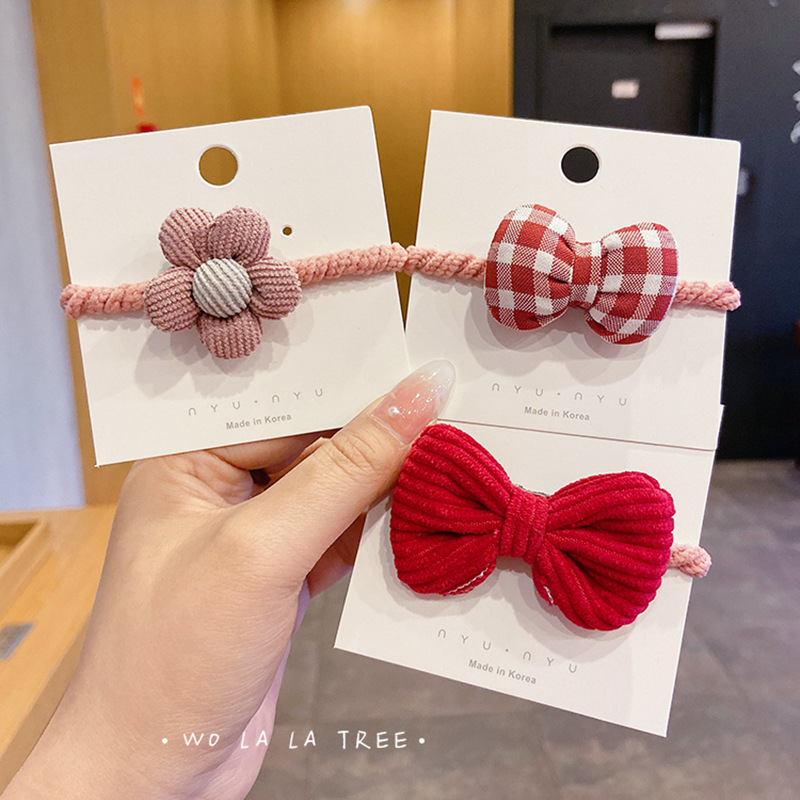 Children&#039;s Bow Hair Accessories Headdress Cute Flowers Ponytail Cute Princess Hair Band Hair Rope Girl Rubber Band Girl
