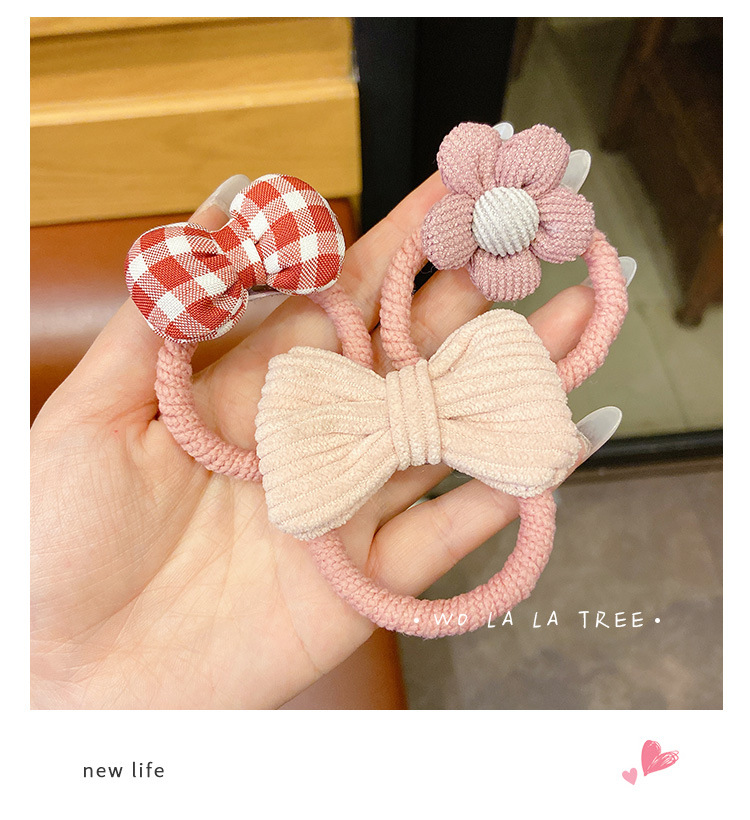 Children's Bow Hair Accessories Headdress Cute Flowers Ponytail Cute Princess Hair Band Hair Rope Girl Rubber Band Girl