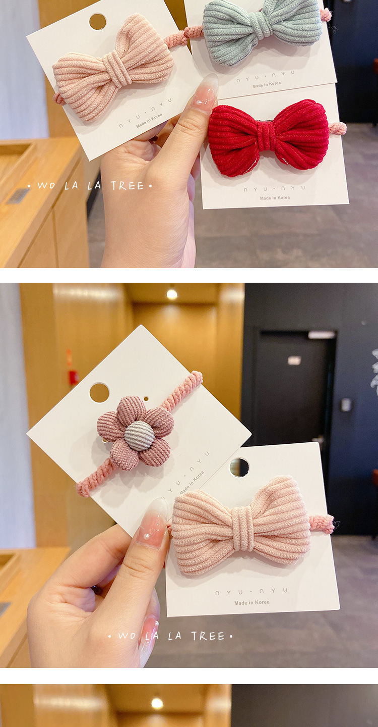 Children's Bow Hair Accessories Headdress Cute Flowers Ponytail Cute Princess Hair Band Hair Rope Girl Rubber Band Girl