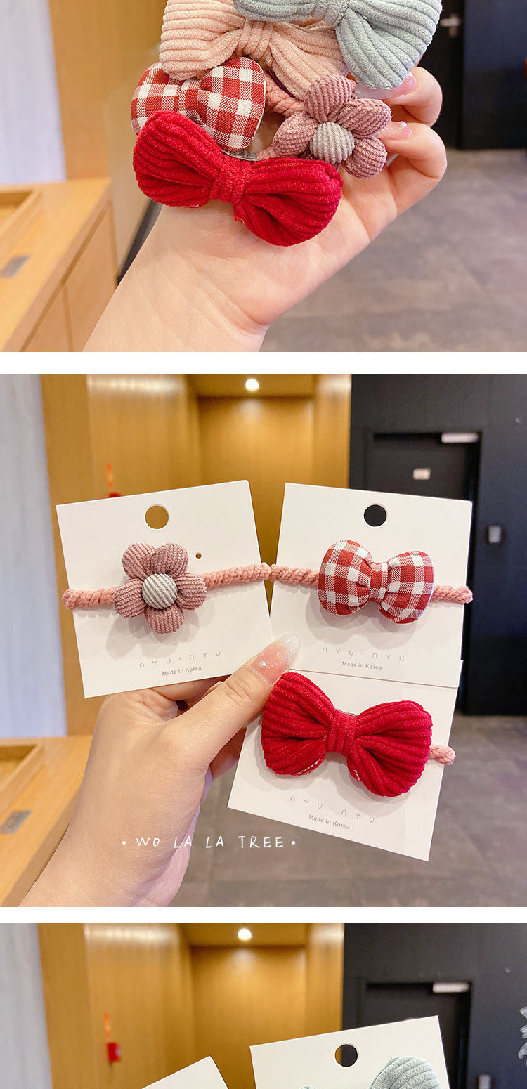 Children's Bow Hair Accessories Headdress Cute Flowers Ponytail Cute Princess Hair Band Hair Rope Girl Rubber Band Girl