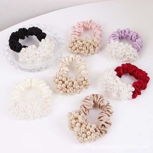 Korean-Style Cute Flowers Pearl Hair Band Women's Korean-Style Hairtie Top Cuft Ins Hair Accessories Woven Headband Hair Rope Headdress