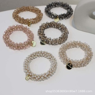 Korean-Style Cute Flowers Pearl Hair Band Women's Korean-Style Hairtie Top Cuft Ins Hair Accessories Woven Headband Hair Rope Headdress