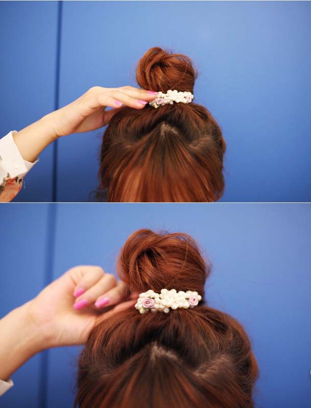 Korean-Style Cute Flowers Pearl Hair Band Women's Korean-Style Hairtie Top Cuft Ins Hair Accessories Woven Headband Hair Rope Headdress