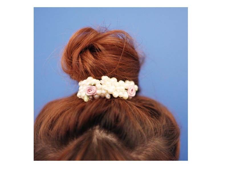 Korean-Style Cute Flowers Pearl Hair Band Women's Korean-Style Hairtie Top Cuft Ins Hair Accessories Woven Headband Hair Rope Headdress