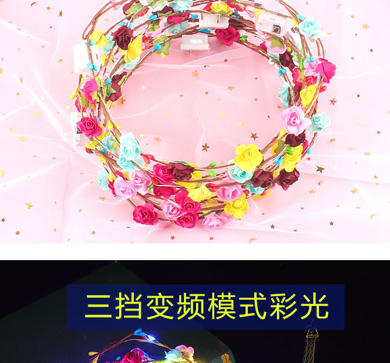 Luminous Garland Ten Lights Ten Flowers Luminous Garland Headdress Female Korean Rattan Headdress Flower Tourist Attractions Hot Sale Luminous Garland Ten Lights Ten Flowers Luminous Garland Headdress Female Korean Rattan Headdress Flower Tourist Attractions Hot Sale