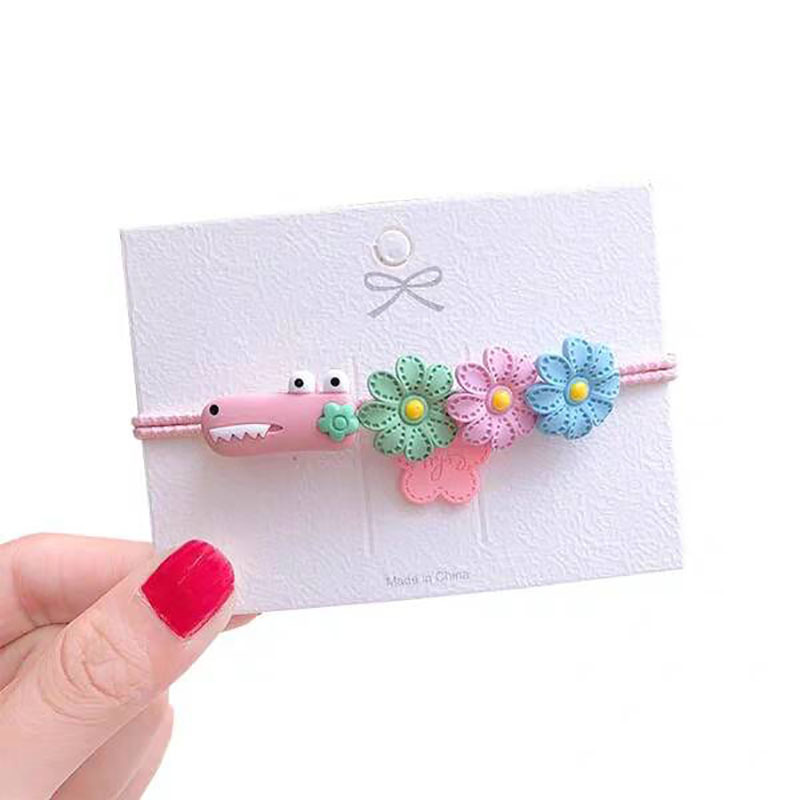 The New Student Headdress Ornament Dinosaur Cartoon Hair Little Daisy Flowers Rubber Band Two Yuan Supply Wholesale
